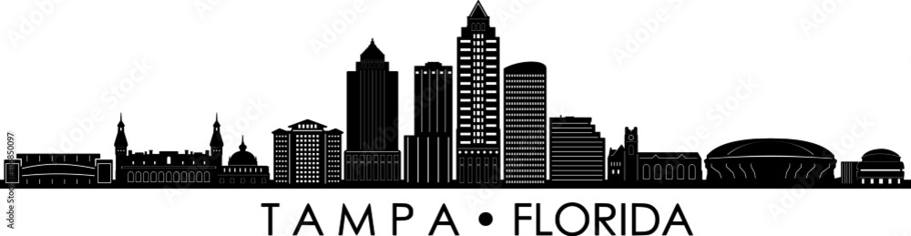 TAMPA Florida SKYLINE City Silhouette