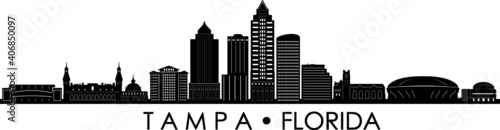 TAMPA Florida SKYLINE City Silhouette 
