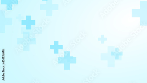 Medical white blue cross pattern background.