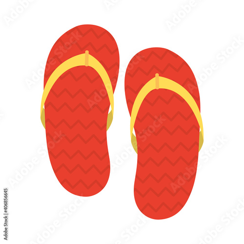 beach sandals icon, colorful design