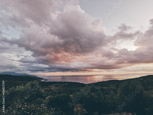 clouds over the mountains