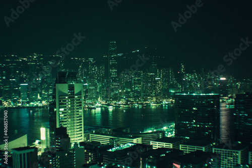 night city view Hong Kong