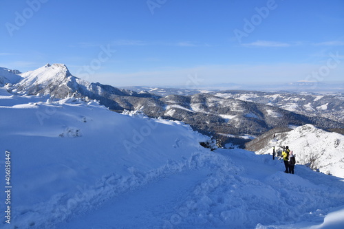 Polish mountains Tatry winter snow in the mountain