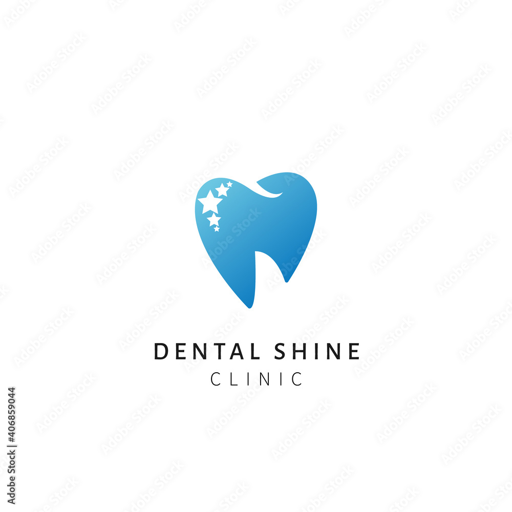 Dental Shine Logo Design Template Flat Style Vector Dental Shine Logo Design Template Flat Style Vector