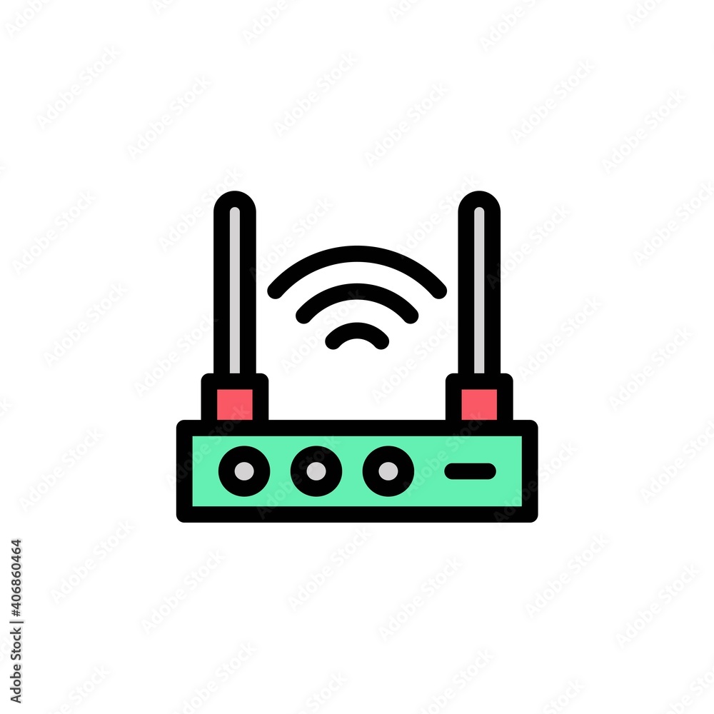 router filled line Icon. internet of think vector illustration on white background router filled line Icon. internet of think vector illustration on white background