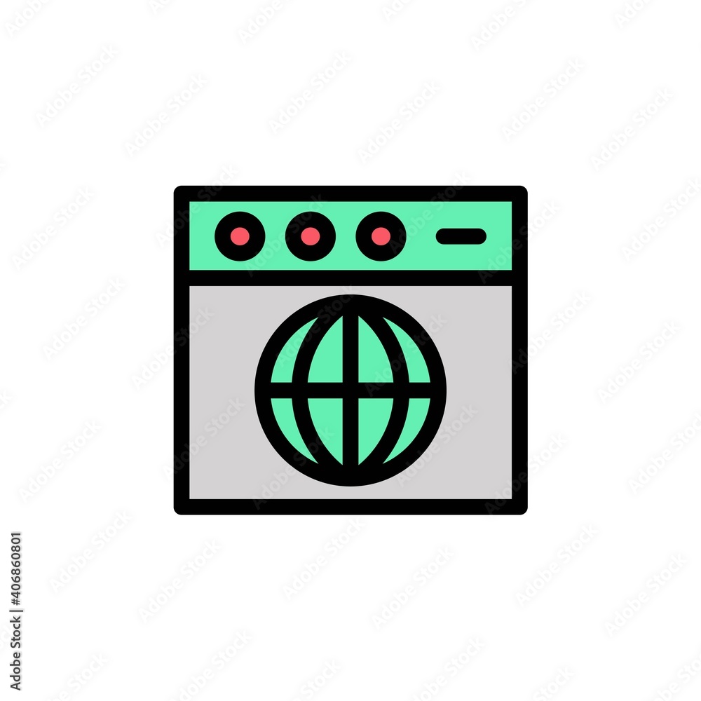 web browser filled line Icon. internet of think vector illustration on white background web browser filled line Icon. internet of think vector illustration on white background