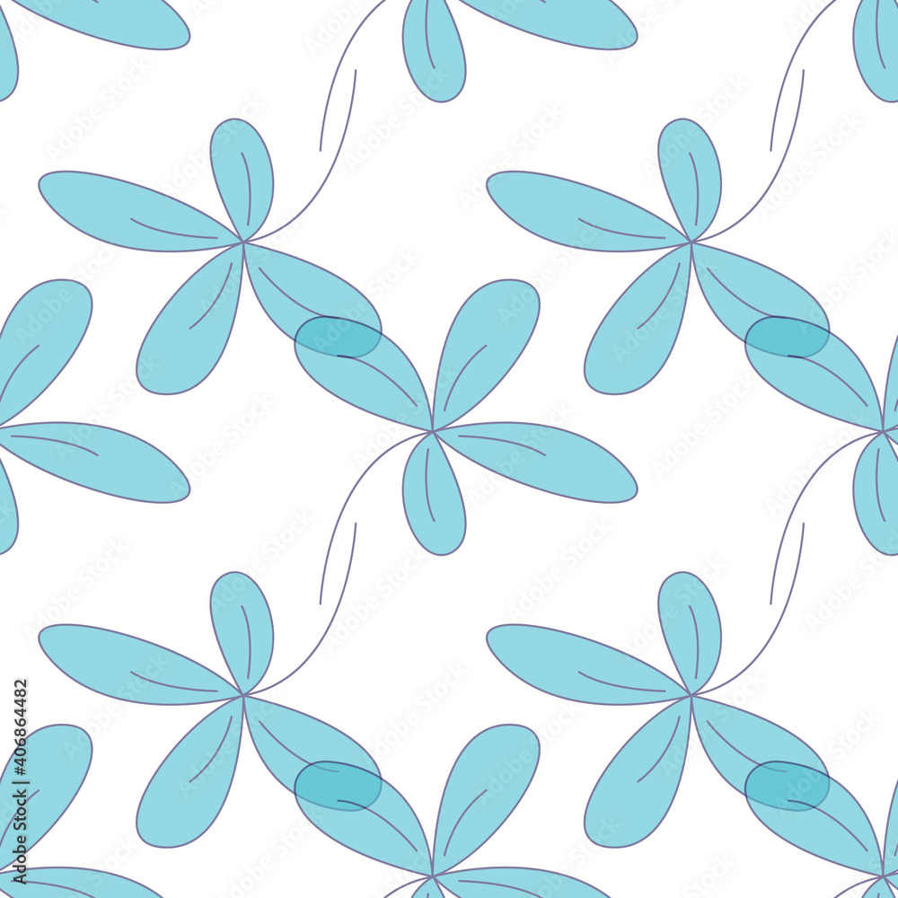 Fototapeta premium Vector leaves seamless repeat pattern design background. Perfect for modern wallpaper, fabric, home decor, and wrapping projects.