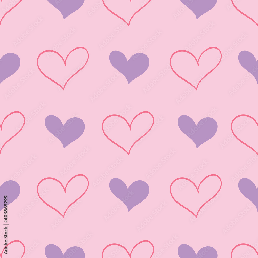Seamless heart love pattern for wedding, anniversary, birthday, and valentine background. Design for banner, 
poster, card, invitation, and scrapbook.