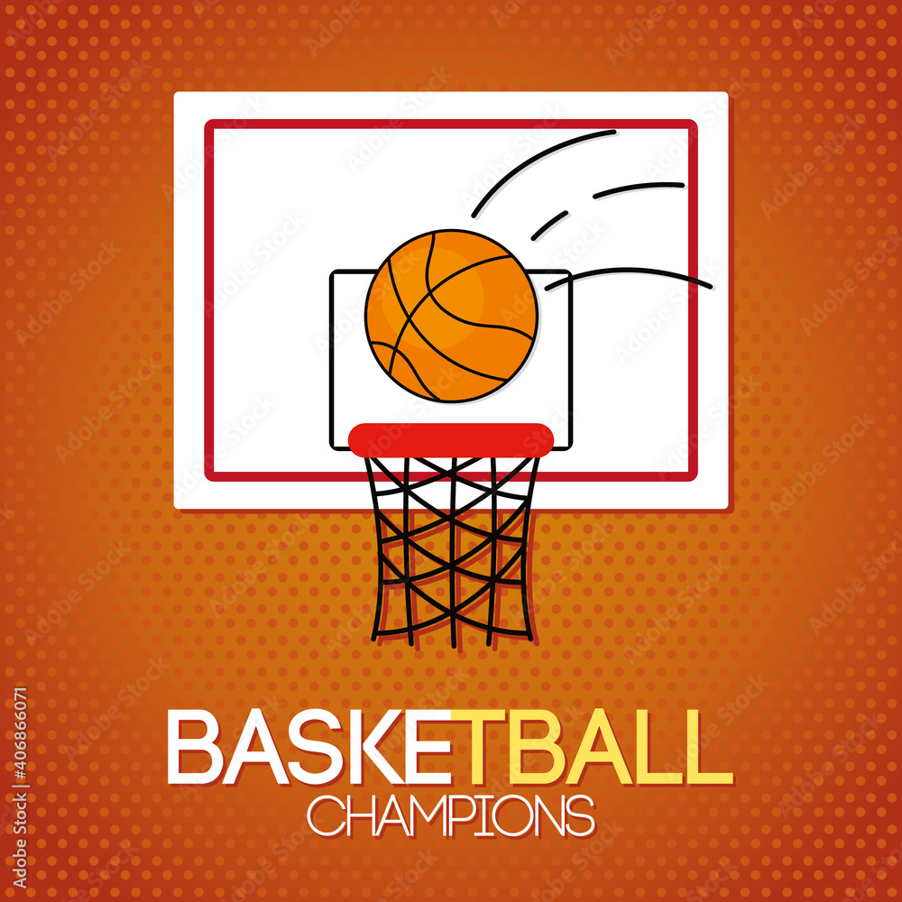 basketball design with ball and board, line and fill style basketball design with ball and board, line and fill style
