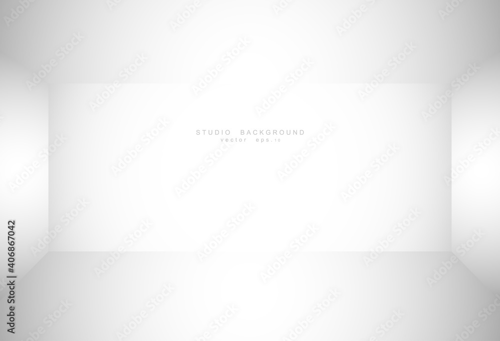 Obraz premium Empty white grey gradient studio room background. backdrop light