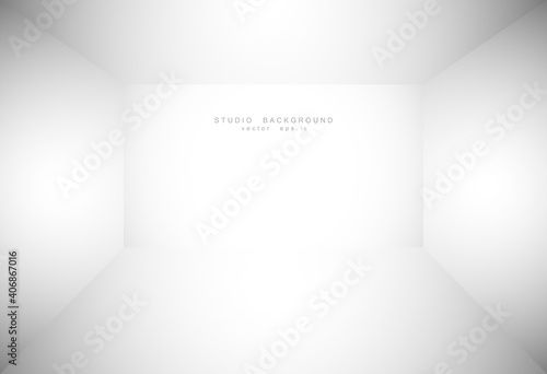 Empty white grey gradient studio room background. backdrop light