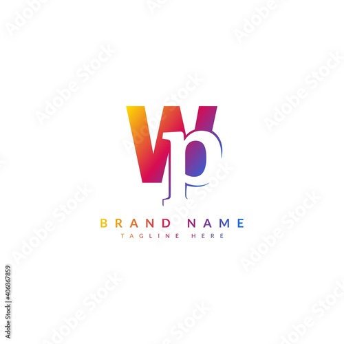 WP letter combination concept for company and business logo.