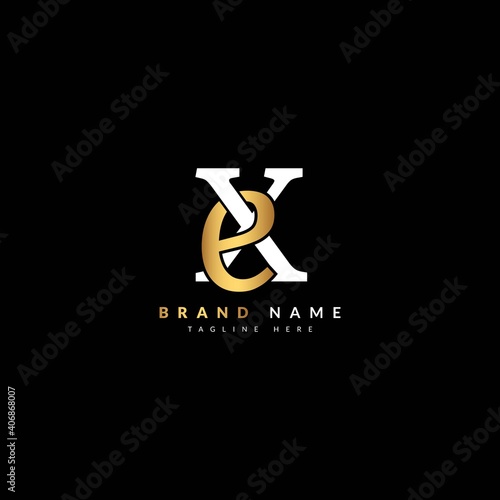 XE EX letter composite concept for company and business logo. Luxury logo design.