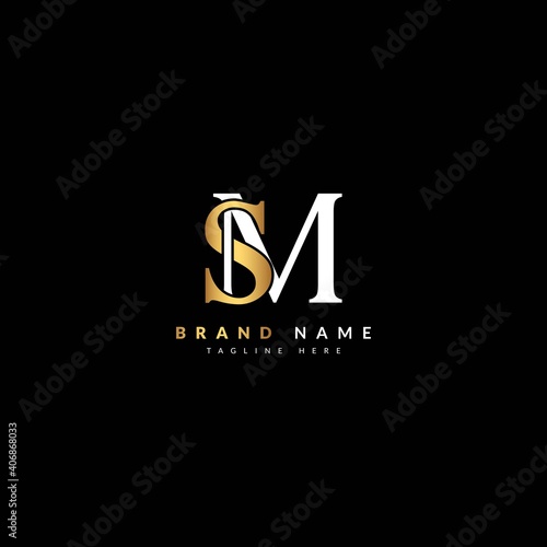 SM MS letter composite concept for company and business logo. Luxury logo design. photo