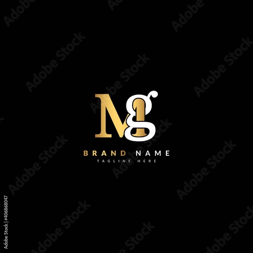 MG GM letter composite concept for company and business logo. Luxury logo design.