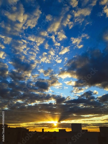 sunset over the city