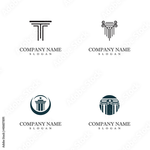 Set Column Logo Template vector
