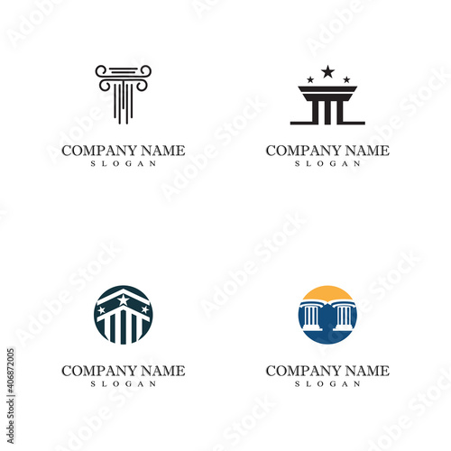 Set Column Logo Template vector