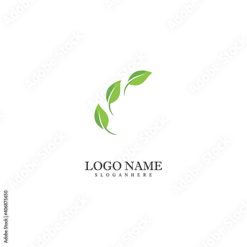 Mint leaves flat vector color icon template
