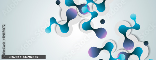 Beautiful structure of DNA molecule. Line art pattern with connect dot line connect for concept design. Vector background