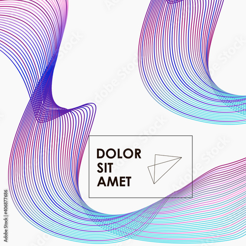 Colorful smooth lines on background. Futuristic wallpaper. Futuristic design brochure. Line pattern. Layout template