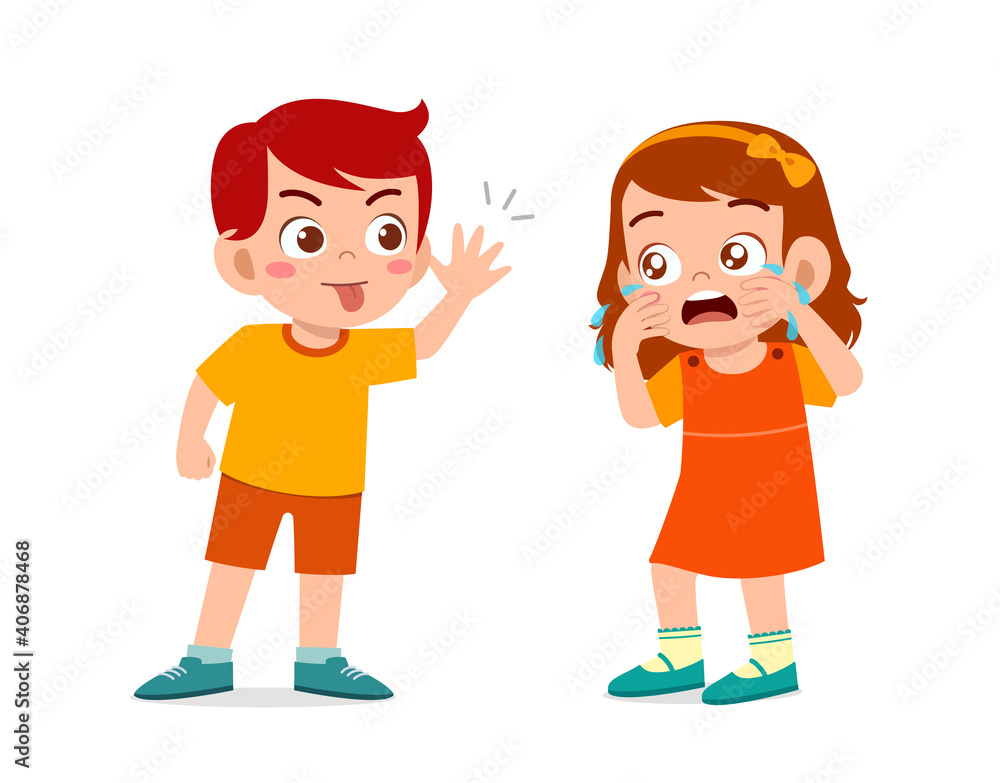 little boy bully little girl until she cry little boy bully little girl until she cry