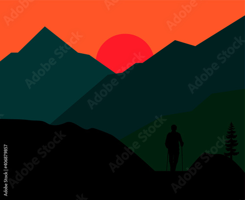 illustration of a climber in the mount  © fiqqiFaqiih