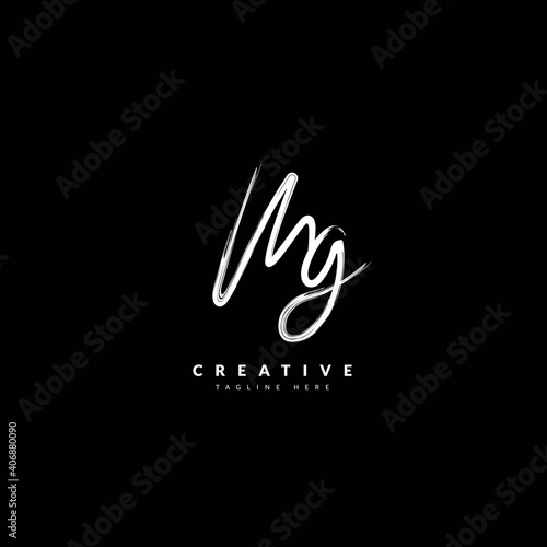 Initial MG handwritten signature logotype. Typography for company and business logo. Vector logo design.