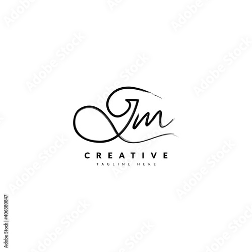 Initial GM handwritten signature logotype. Typography for company and business logo. Vector logo design.