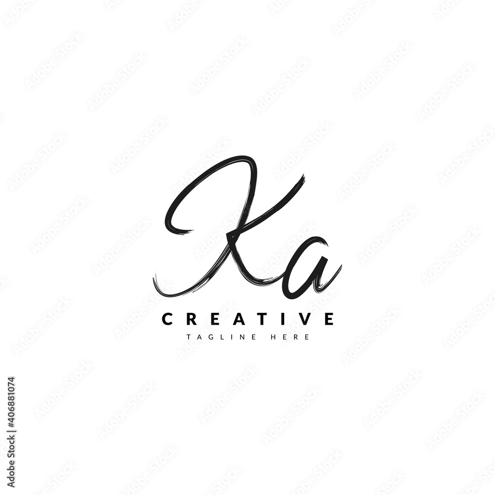 Initial KA handwritten signature logotype. Typography for company and ...