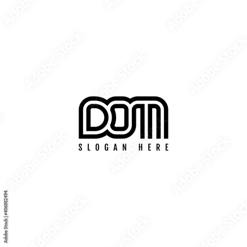 DOM Striped Combination Logo design. Typography for Company and Business Logo.