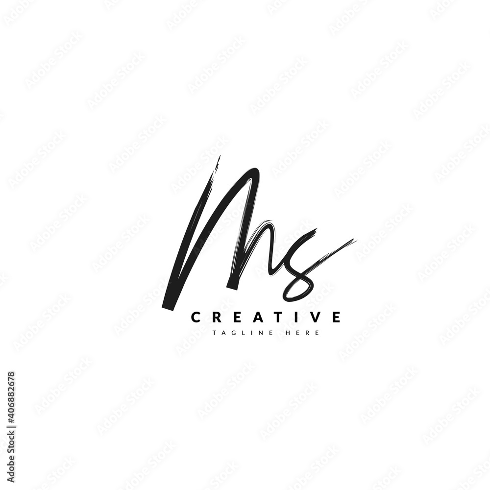 Initial MS handwritten signature logotype. Typography for company and business logo. Vector logo design. - obrazy, fototapety, plakaty 