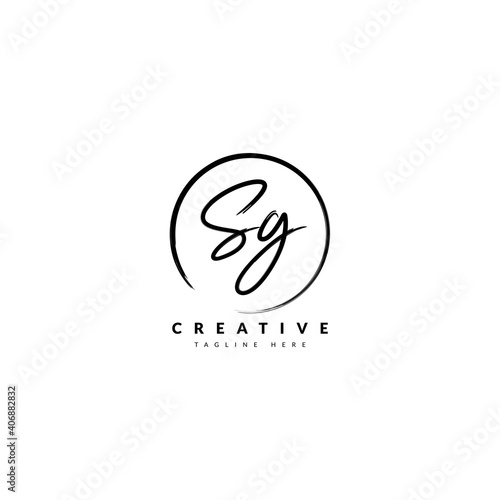 Initial SG handwritten logotype. Typography for company and business logo. Vector logo design.