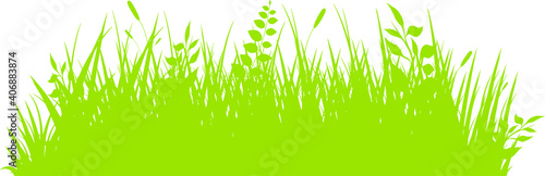 草むらのシルエットライン