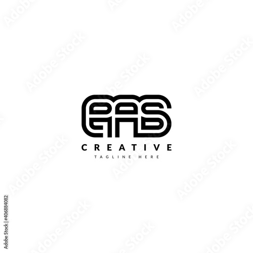 RAS Striped Combination Logo. Typography for Company and Business Logo.