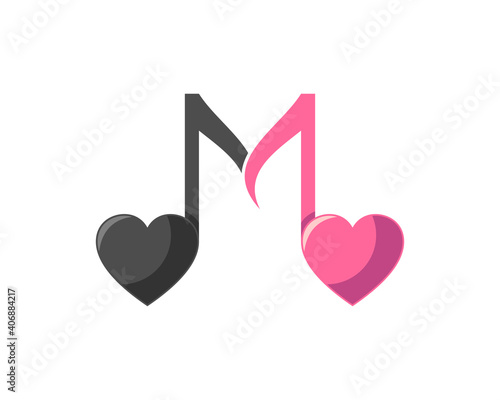 M Letter with music note logo
