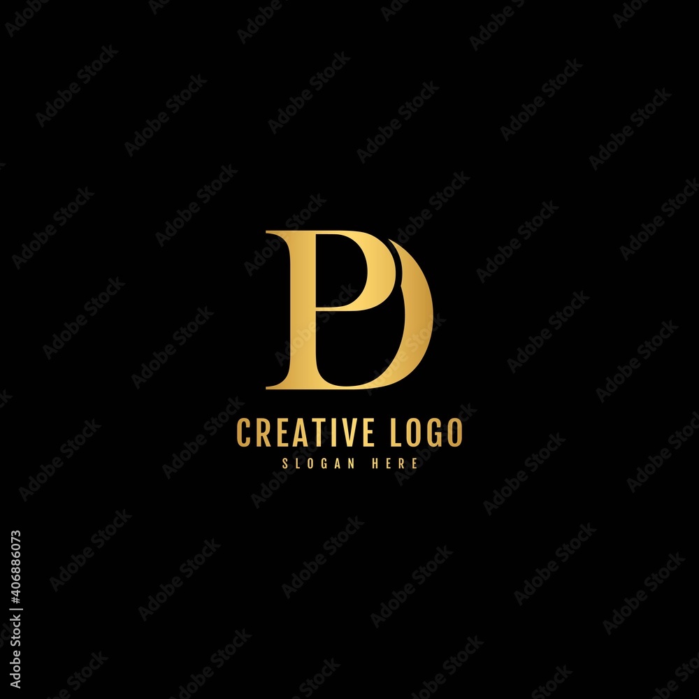 Obraz premium PD Combination text logotype. Minimalist letter concept. Typography for Company and Business Logo.