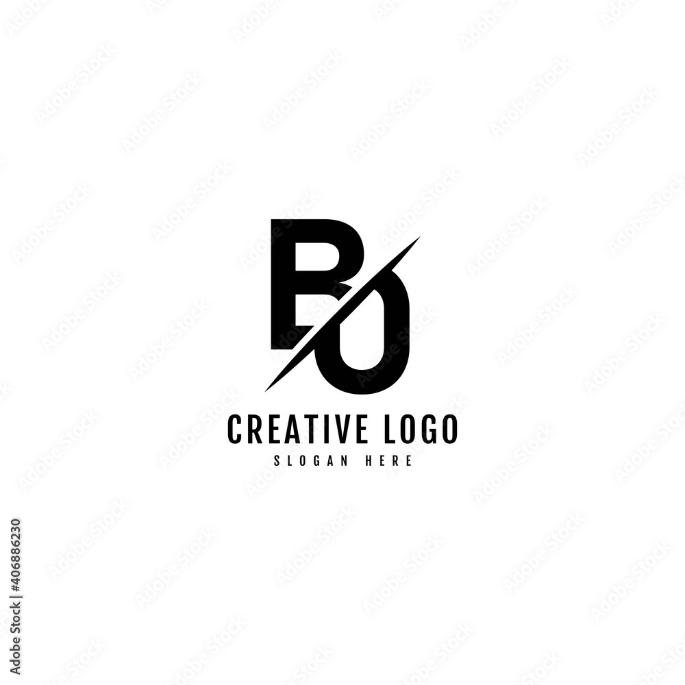 BO letter combination logo with slash concept. Typography for company and business logo. BO letter combination logo with slash concept. Typography for company and business logo.