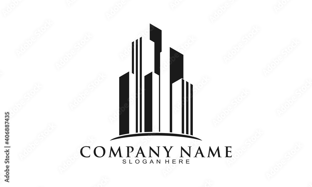 Skyscraper building vector logo