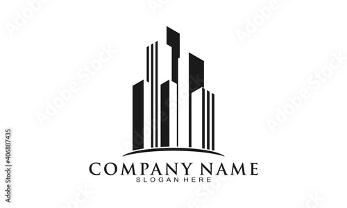 Skyscraper building vector logo