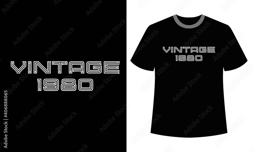 vintage 1980 typography t-shirt design