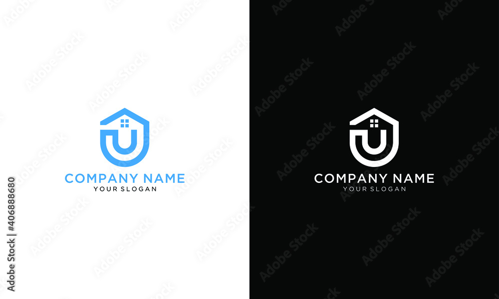 House U Letter Logo. Creative Icon Created From Negative Space of Initial U Combined With Minimalist House Shape Design. Perfect for the modern real estate industry. House U Letter Logo. Creative Icon Created From Negative Space of Initial U Combined With Minimalist House Shape Design. Perfect for the modern real estate industry.