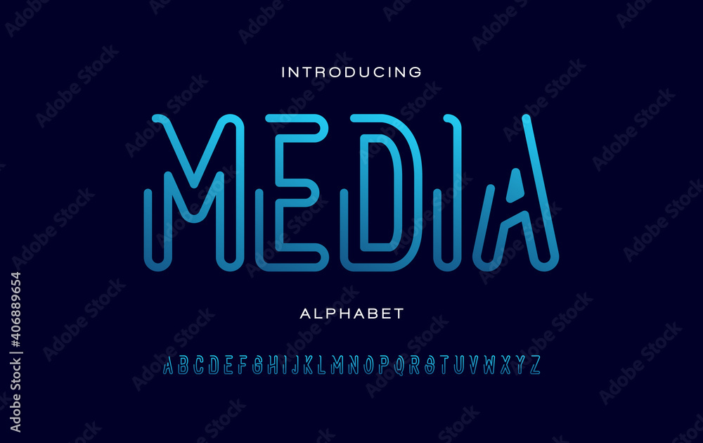 Fototapeta premium Line alphabet fonts. Typography for a design, poster, banner, etc. Vector element or template A to Z
