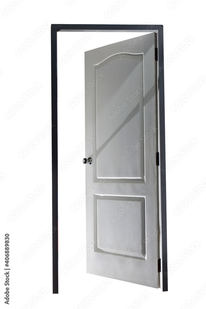 Stainless steel knob with white house door. Stainless steel knob with white house door.