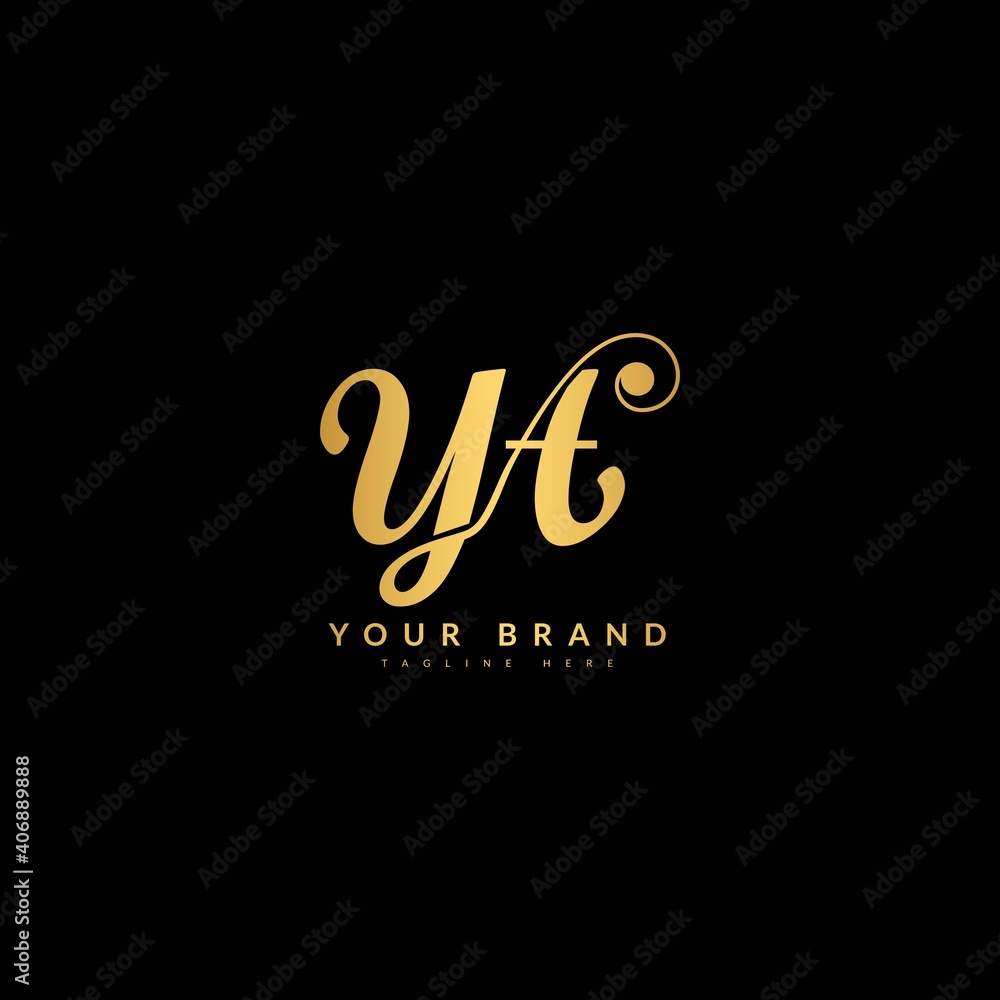 Initial Letter YT, Luxury Monogram Logotype. Typography for company and bussines logo.