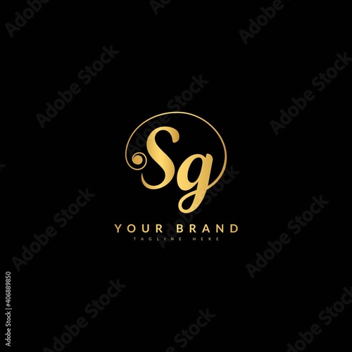 Initial Letter SG, Luxury Monogram Logotype. Typography for company and bussines logo.