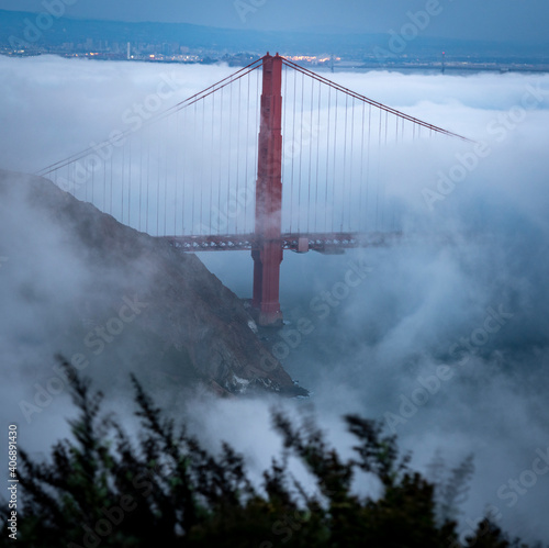 Karl the fog at Golden Gate Bridge