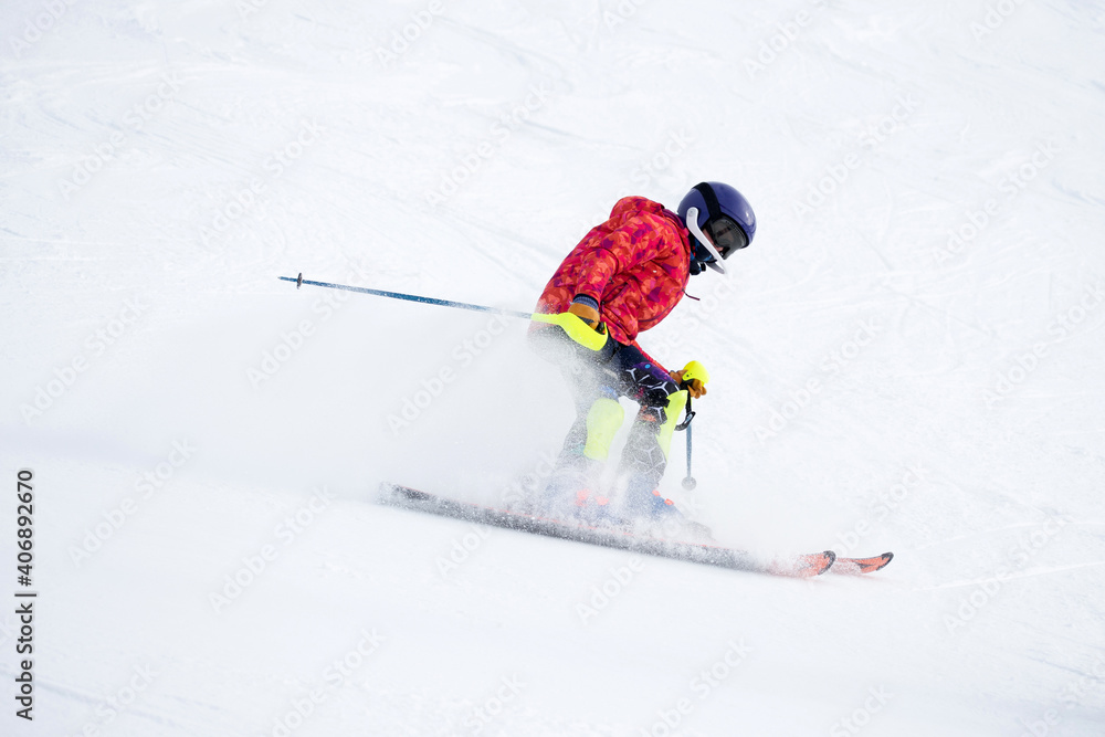 People are having fun in downhill skiing and snowboarding People are having fun in downhill skiing and snowboarding
