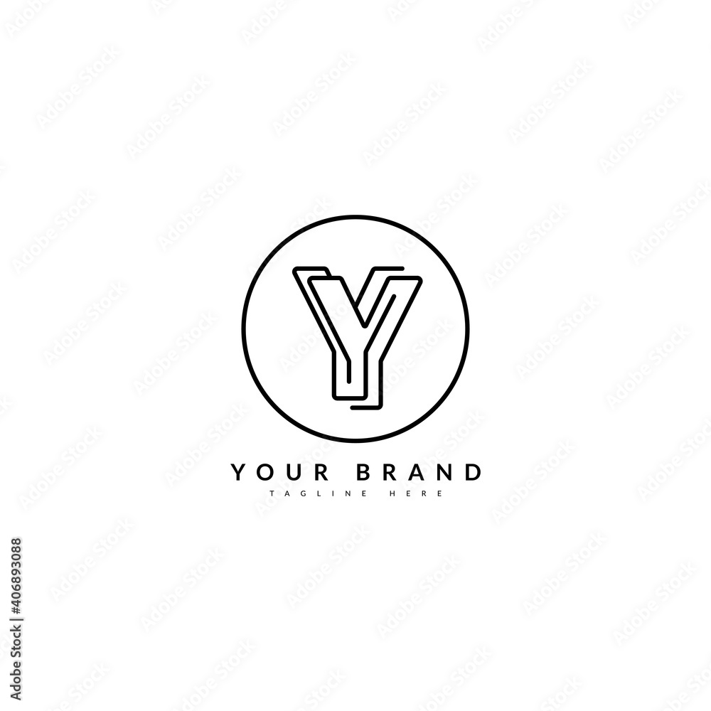 Y initial minimalist line logo. YY monogram letter for company and business logo. Y initial minimalist line logo. YY monogram letter for company and business logo.