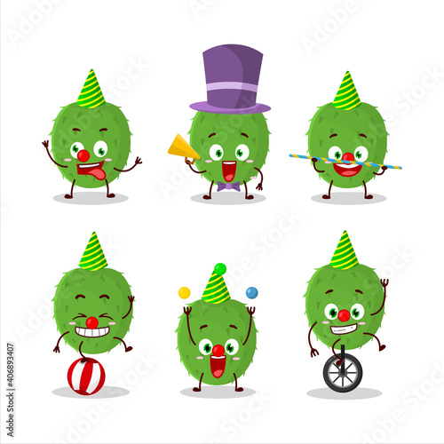 Cartoon character of soursop with various circus shows